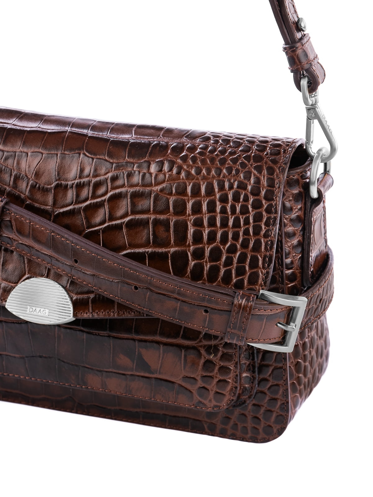 LYNETTE brązowa skórzana torebka srebrne elementy .JPG