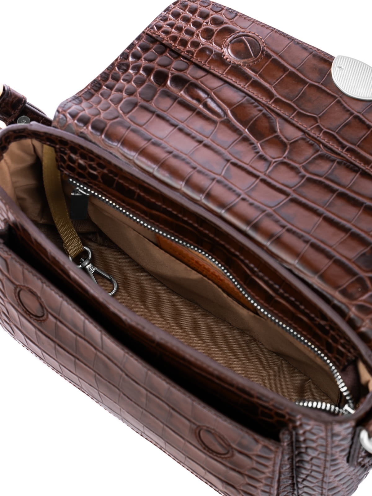 LYNETTE brązowa torebka damska srebrne elementy .JPG