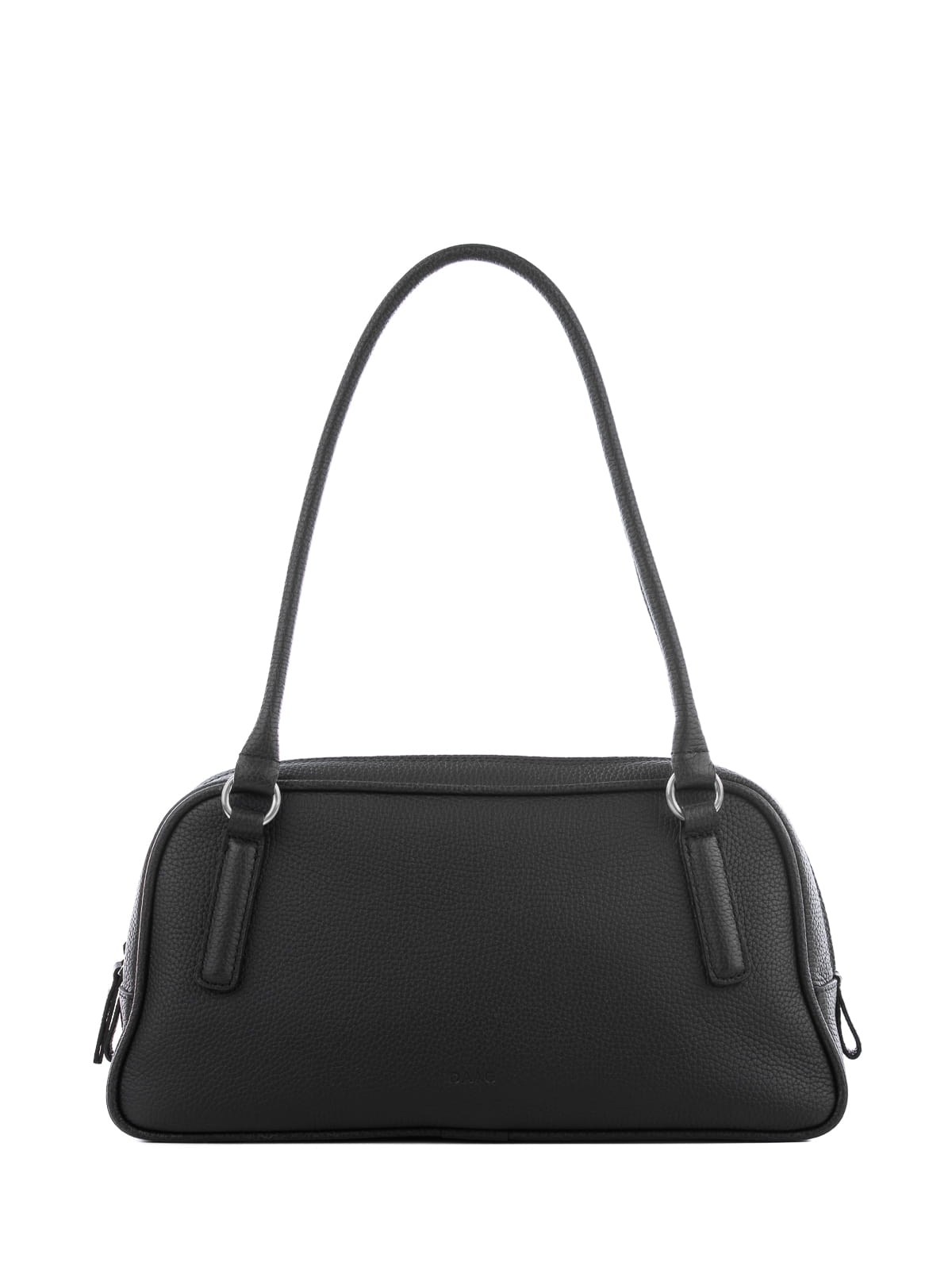 CASSIE czarna groszek skórzana torebka damska listonoszka torba na ramię srebrne elementy.JPG