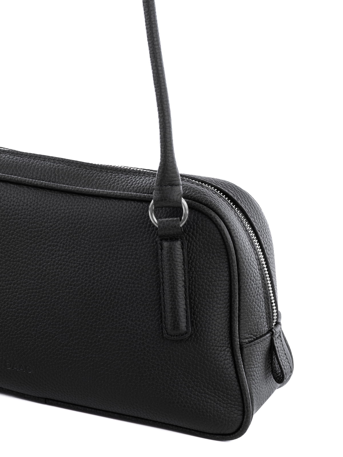 CASSIE czarna groszek skórzana torebka damska listonoszka torba na ramię srebrne elementy.JPG