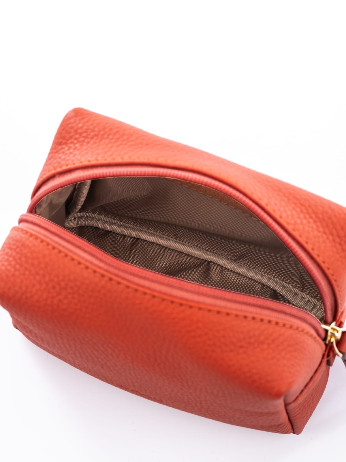 MINI TILLY pomarańczowa skórzana kosmetyczka damska.JPG