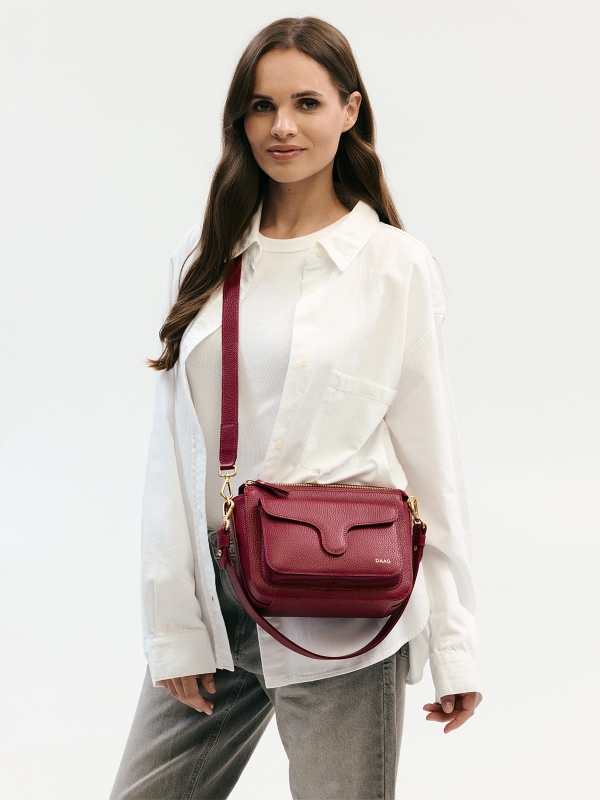 MINI MARLOTTE jasnobordowa skórzana torebka damska listonoszka torba na ramię.JPG