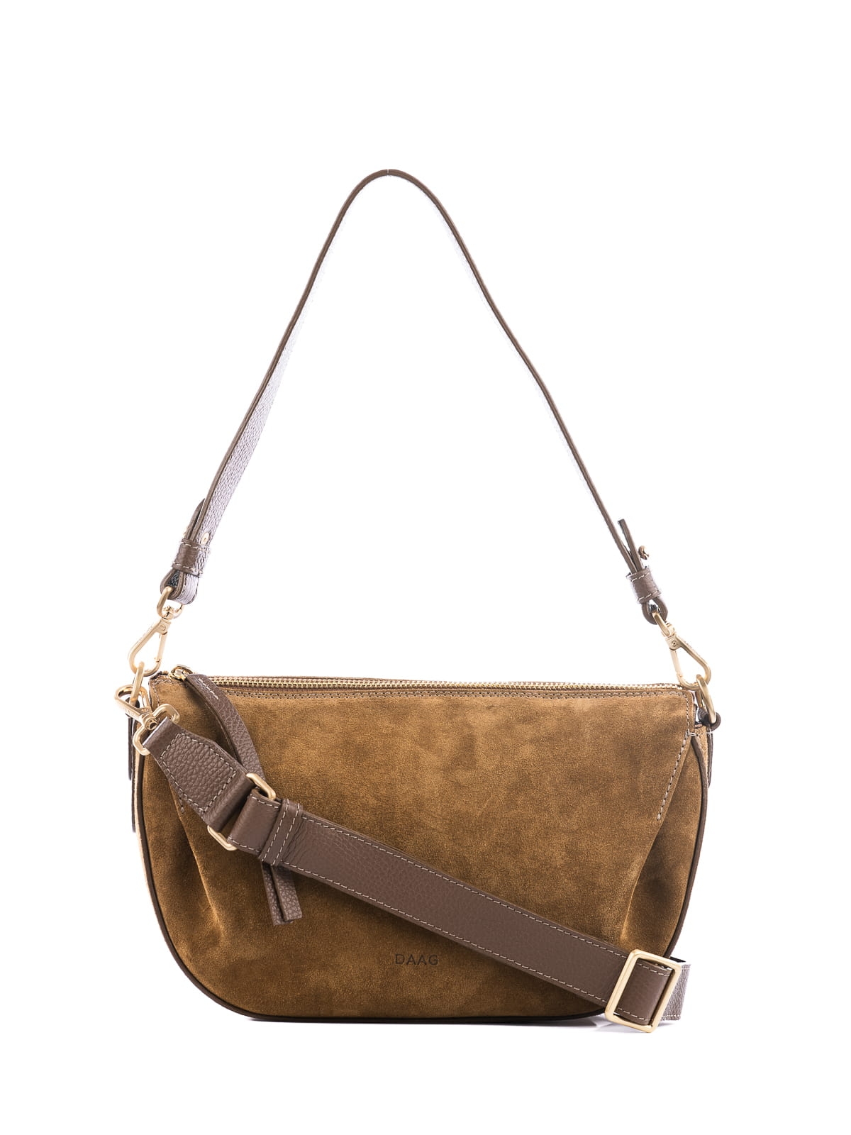 PENELOPE zamsz khaki skórzana torebka damska listonoszka torba na ramię