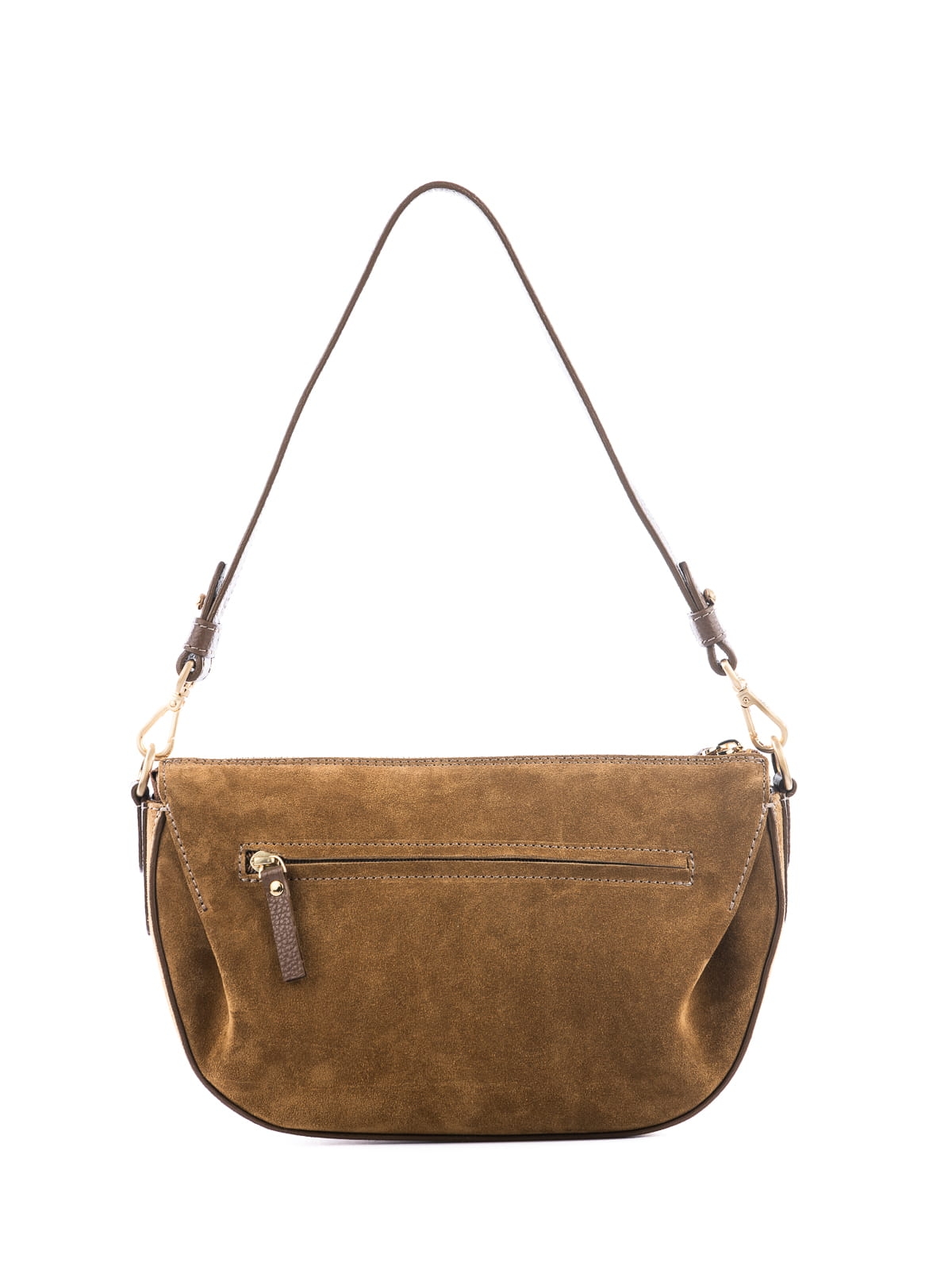 PENELOPE zamsz khaki skórzana torebka damska listonoszka torba na ramię
