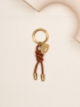 CHARMS mini troczek koniak skórzany breloczek