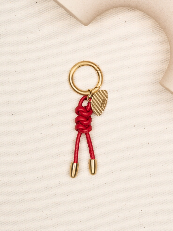 CHARMS mini troczek czerwony skórzany breloczek.jpg
