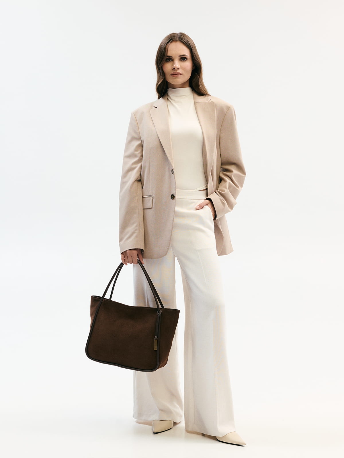 GULIETTA zamsz czekoladowa skórzana torba shopper damska shopperka.jpg