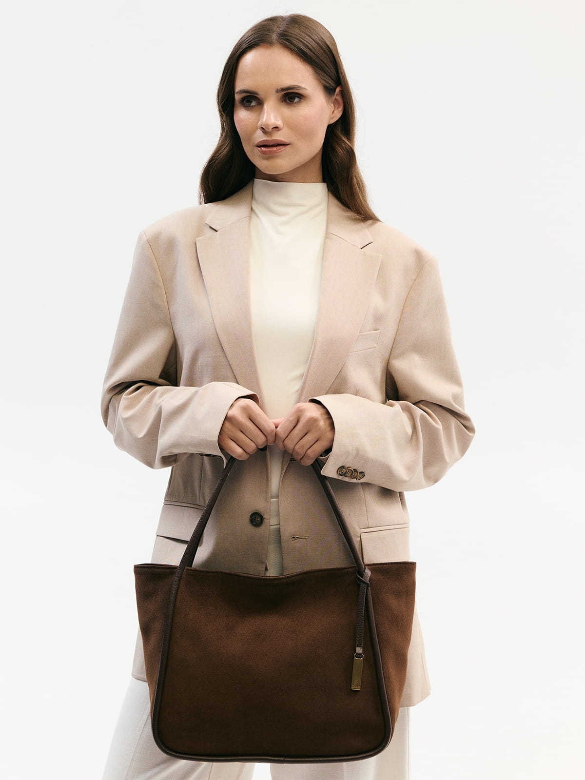 GULIETTA zamsz czekoladowa skórzana torba shopper damska shopperka.jpg