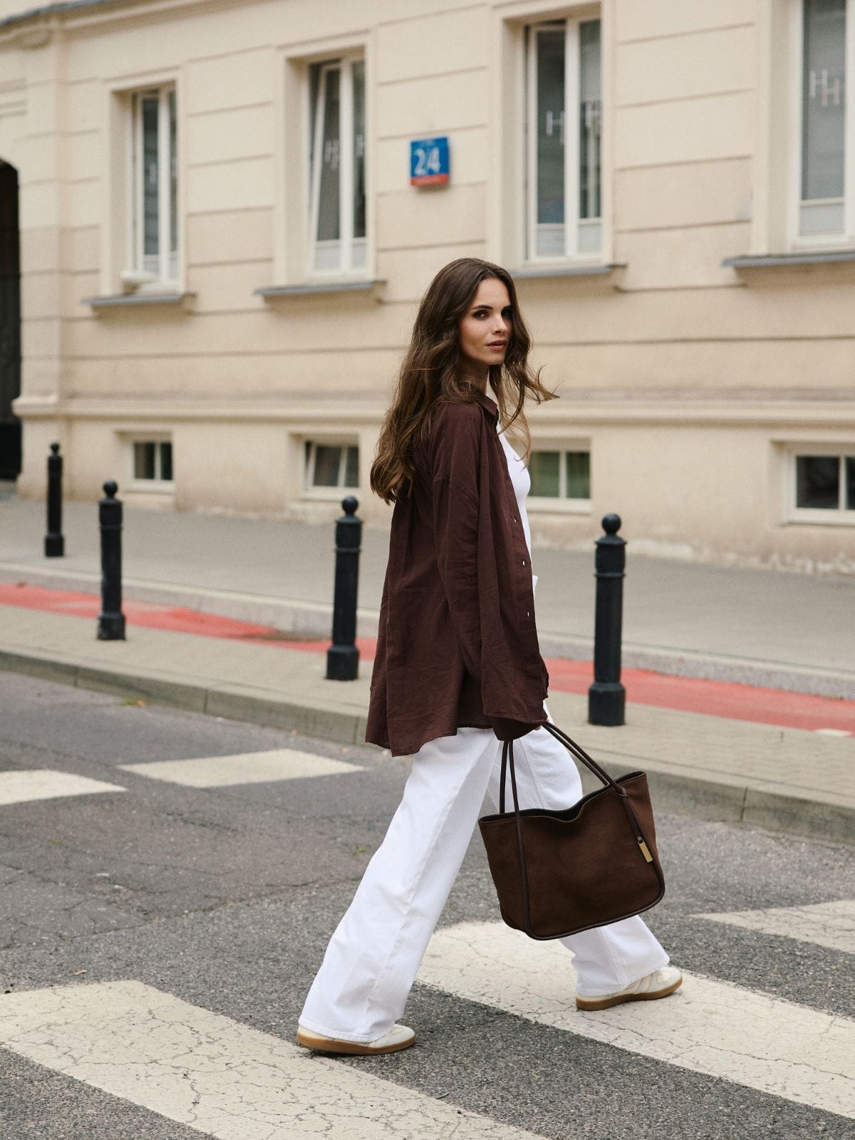 GULIETTA zamsz czekoladowa skórzana torba shopper damska shopperka.jpg