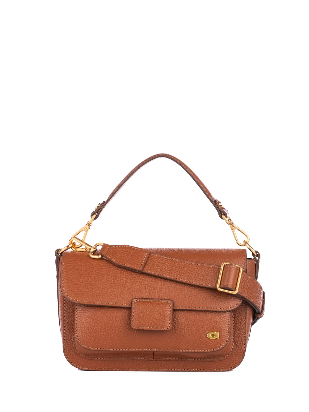 MINI MADELINE koniak groszek skórzana mała torebka damska na ramię.JPG