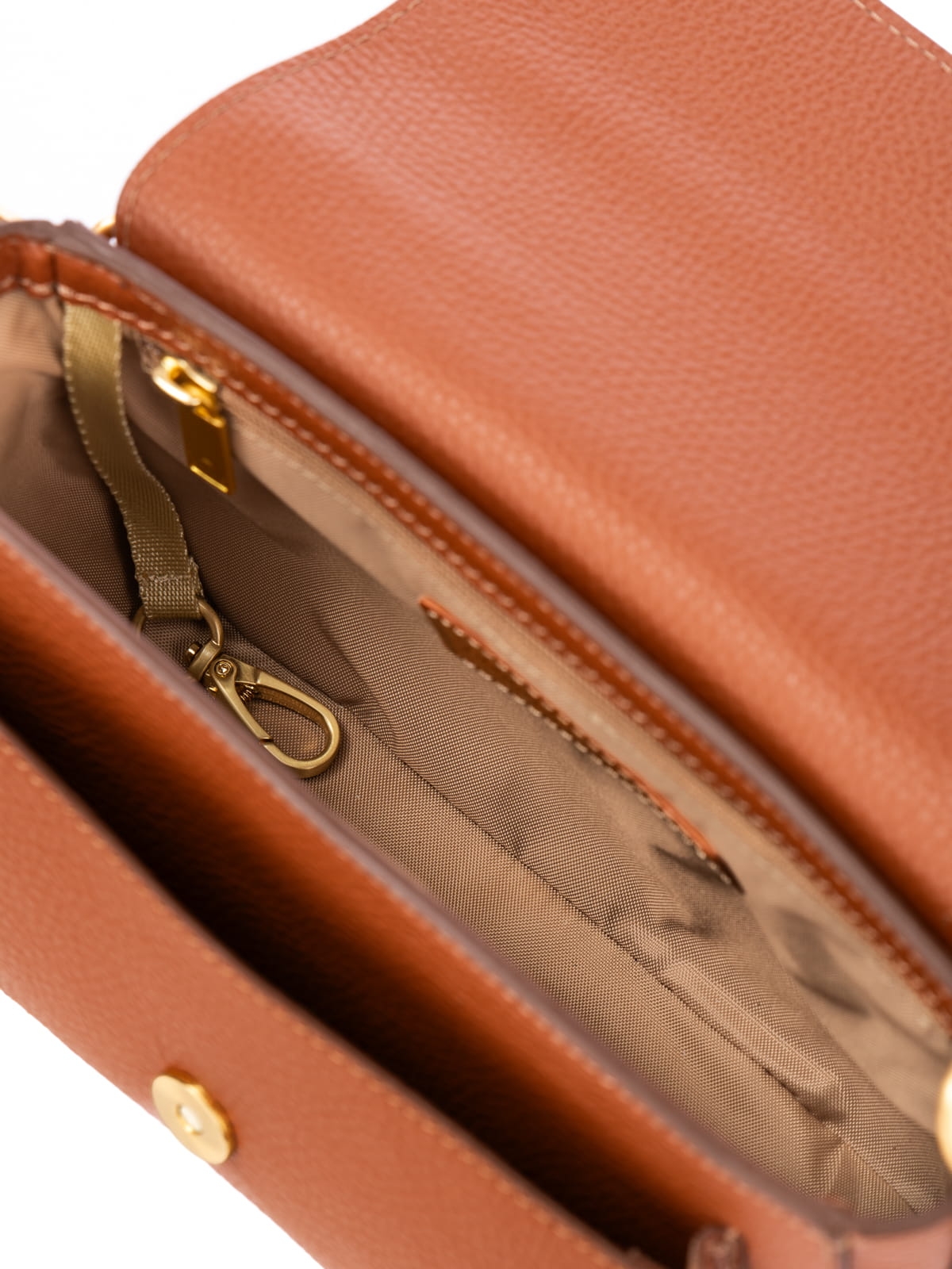 MINI MADELINE koniak groszek skórzana mała torebka damska na ramię.JPG