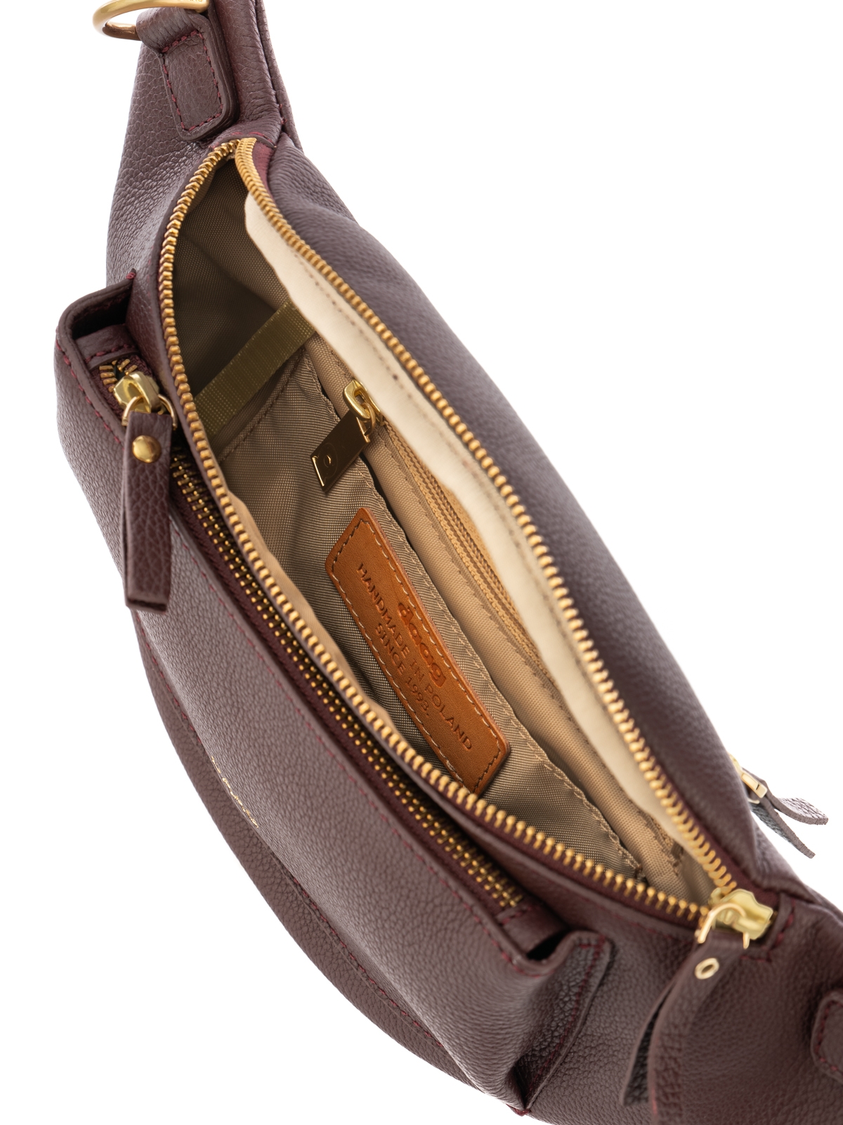 LARISSA śliwkowa skórzana duża damska nerka saszetka torebka.jpg