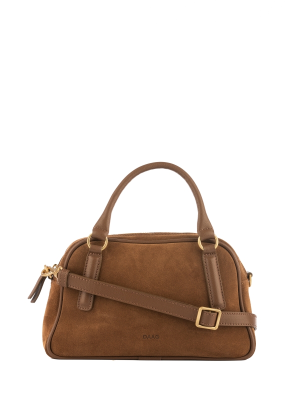 MINI CASSIE zamsz koniak skórzana torebka damska listonoszka torba na ramię.jpg