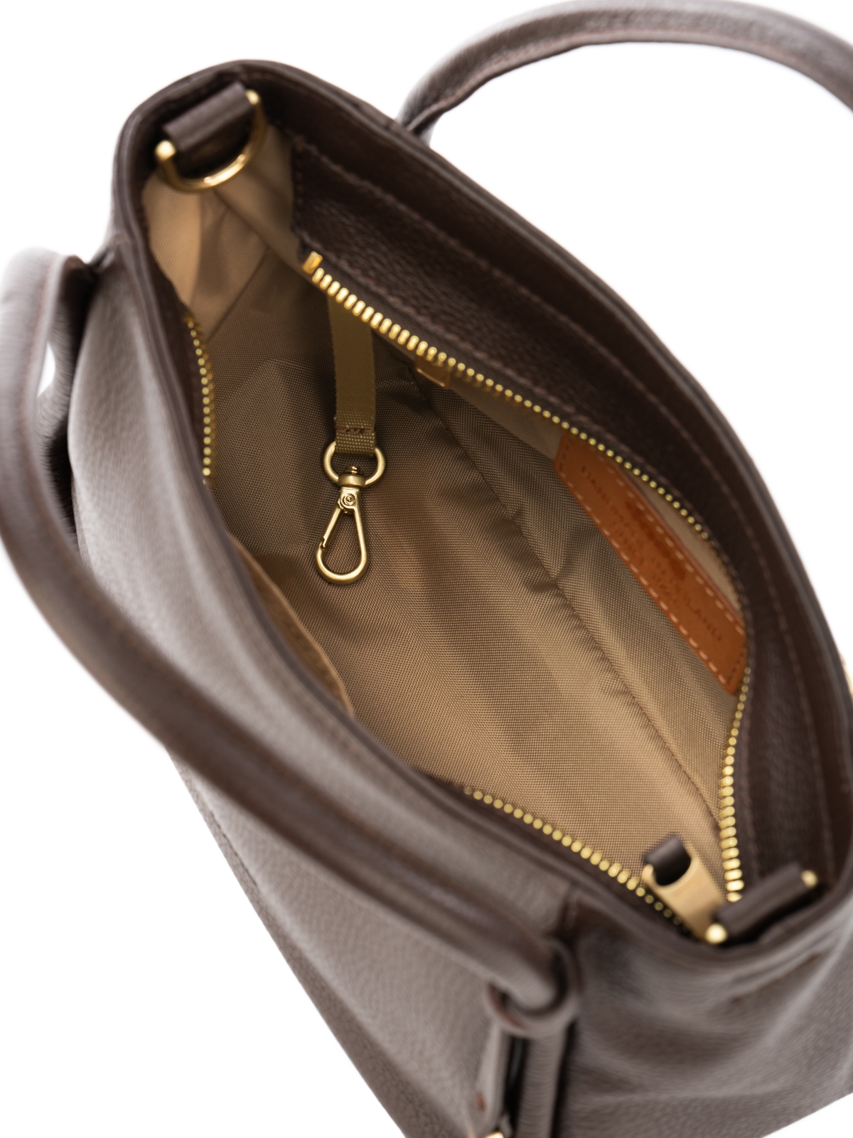 MINI GULIETTA czekoladowy groszek skórzana torebka damska listonoszka torba na ramię.jpg