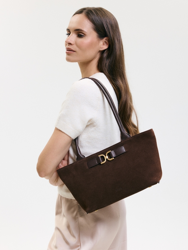 HAZEL zamsz czekoladowy skórzana torebka damska torba na ramię.jpg