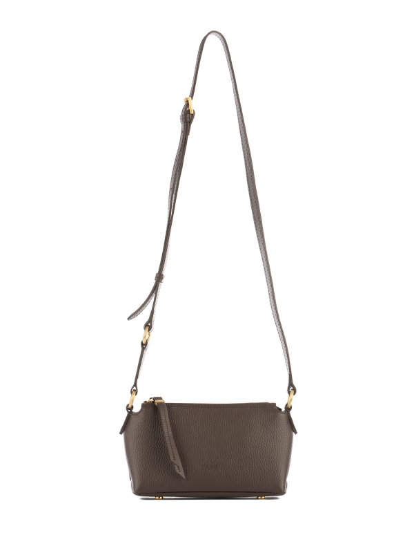 MINI CLAUDIA czekoladowy groszek skórzana torebka damska mała.jpg