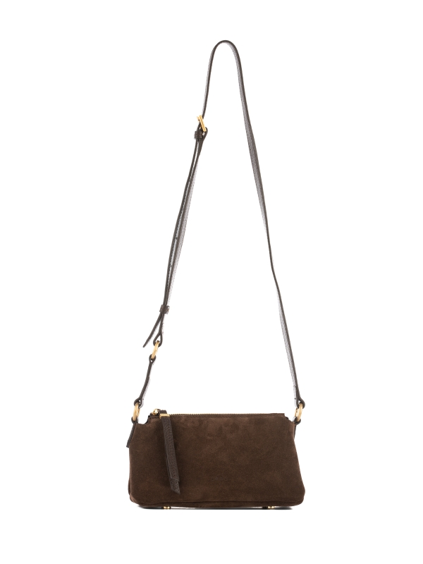 MINI CLAUDIA zamsz czekoladowy skórzana torebka damska mała.jpg