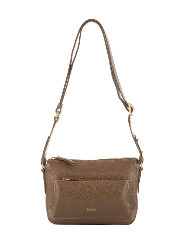 SOPHIE taupe groszek skórzana torebka damska listonoszka.jpg