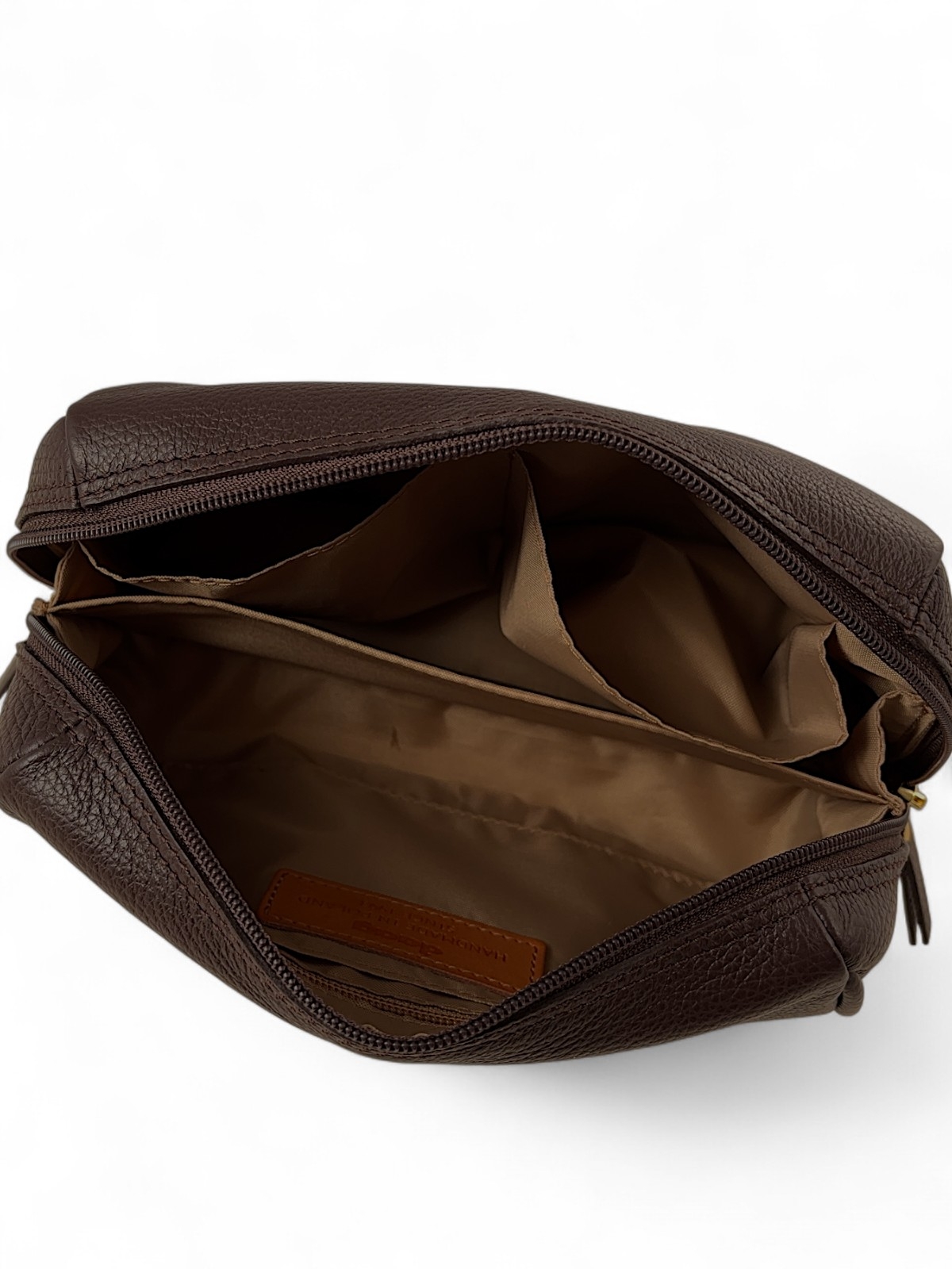 KELLY czekoladowa skórzana kosmetyczka damska zero waste.jpg