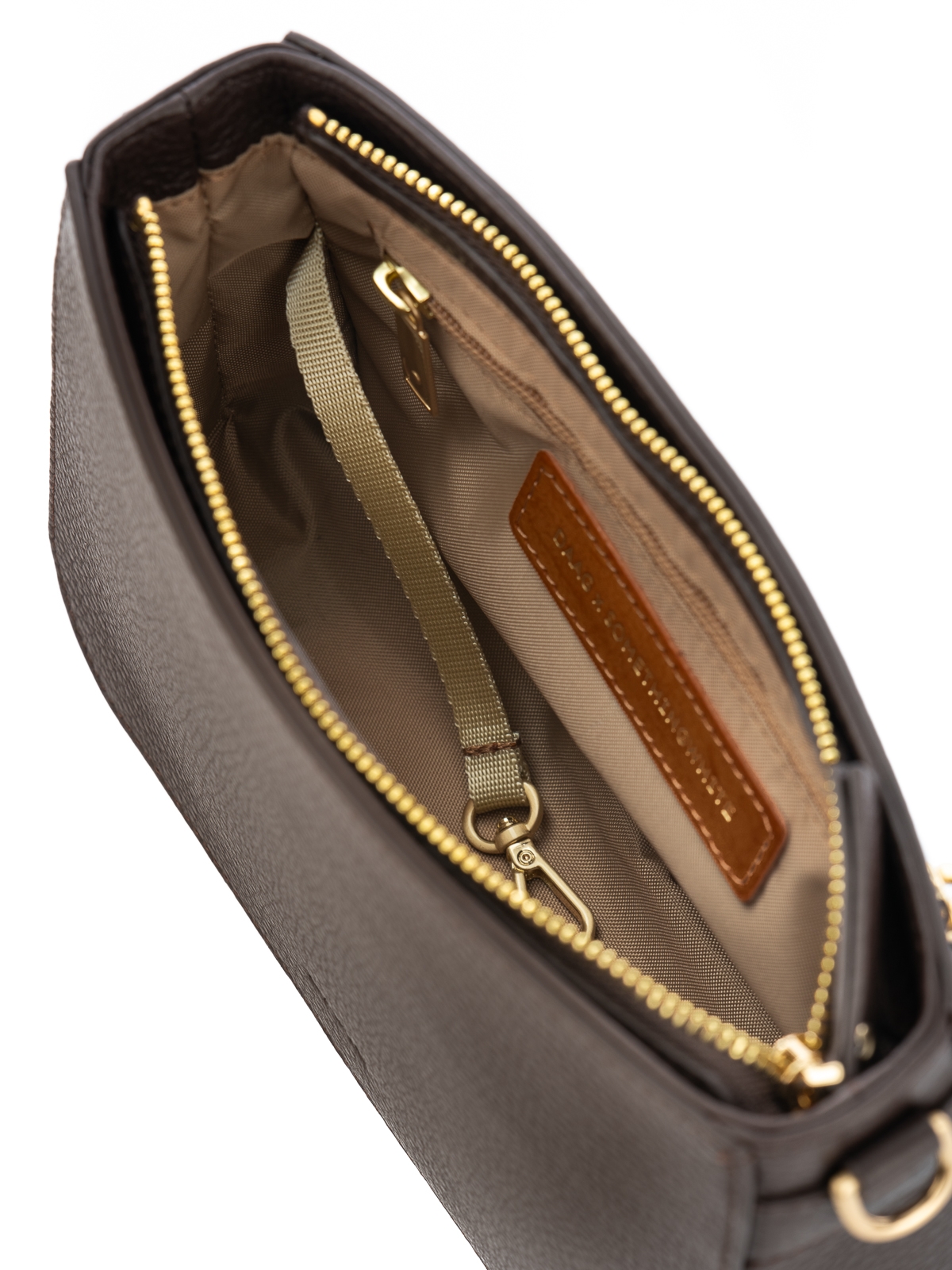 DORA czekoladowy groszek skórzana torebka damska listonoszka torba na ramię somethingwhite.jpg