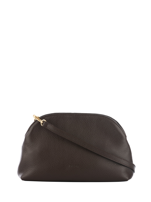 NINA czekoladowy groszek skórzana torebka damska listonoszka torba na ramię somethingwhite.jpg