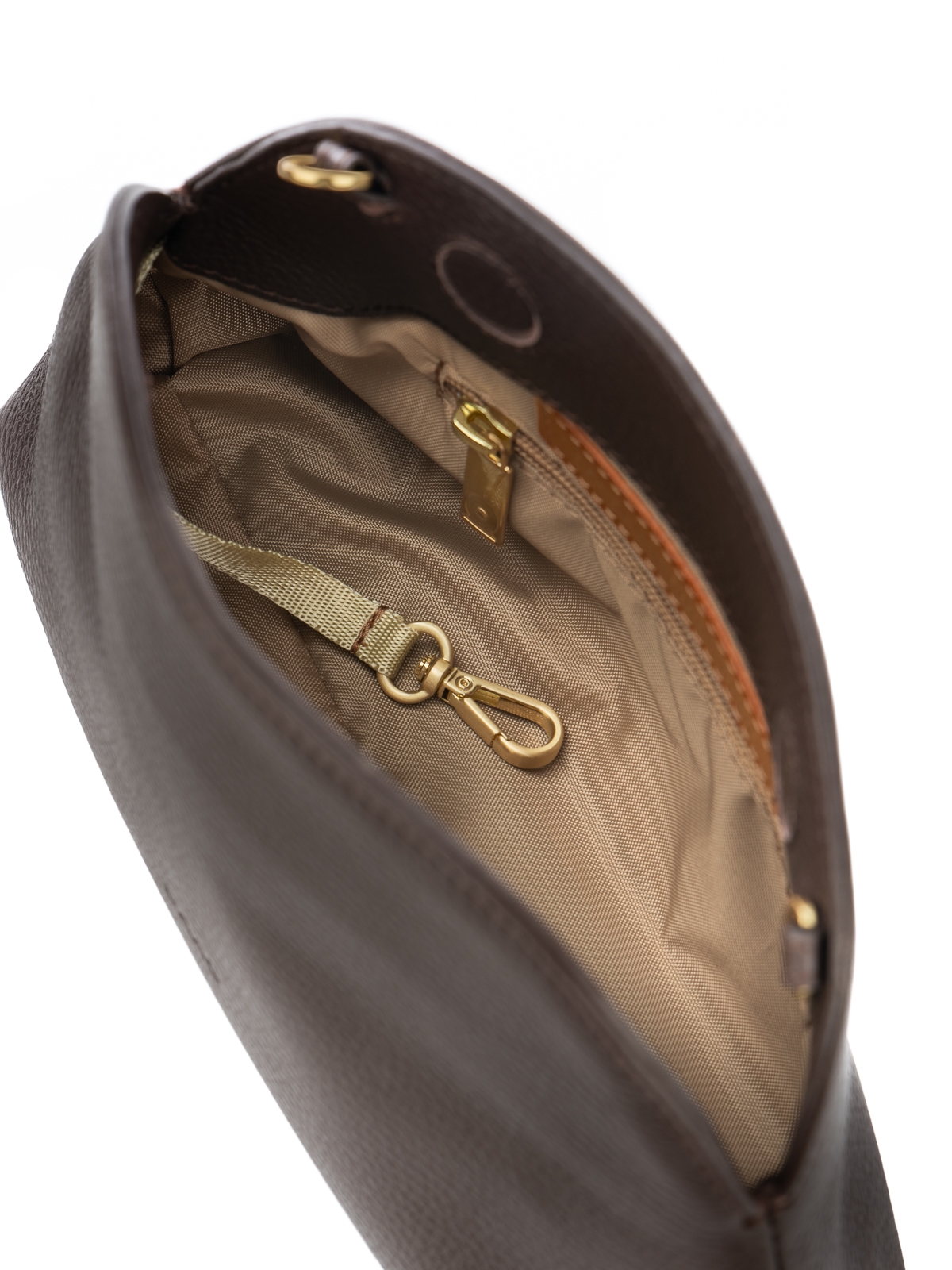 NINA czekoladowy groszek skórzana torebka damska listonoszka torba na ramię somethingwhite.jpg