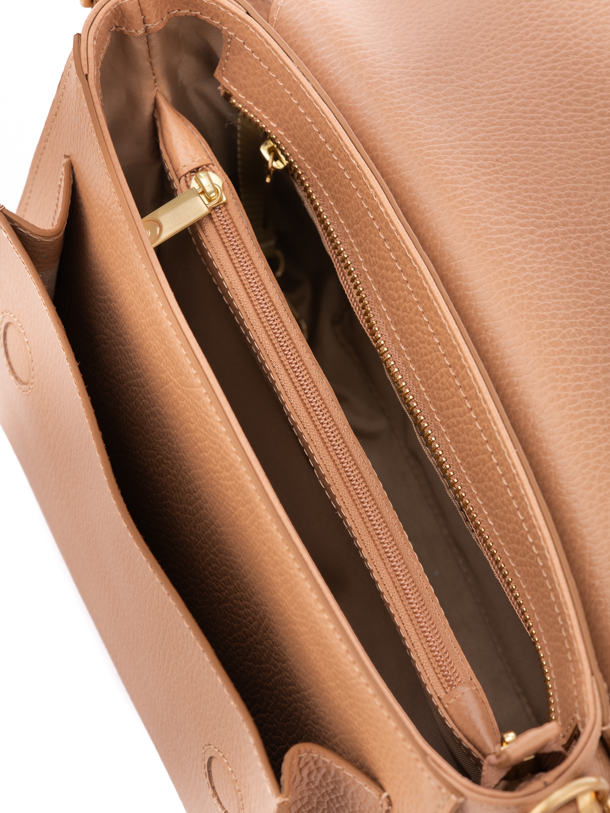 ISMENE beżowa latte groszek skórzana torebka damska.jpg