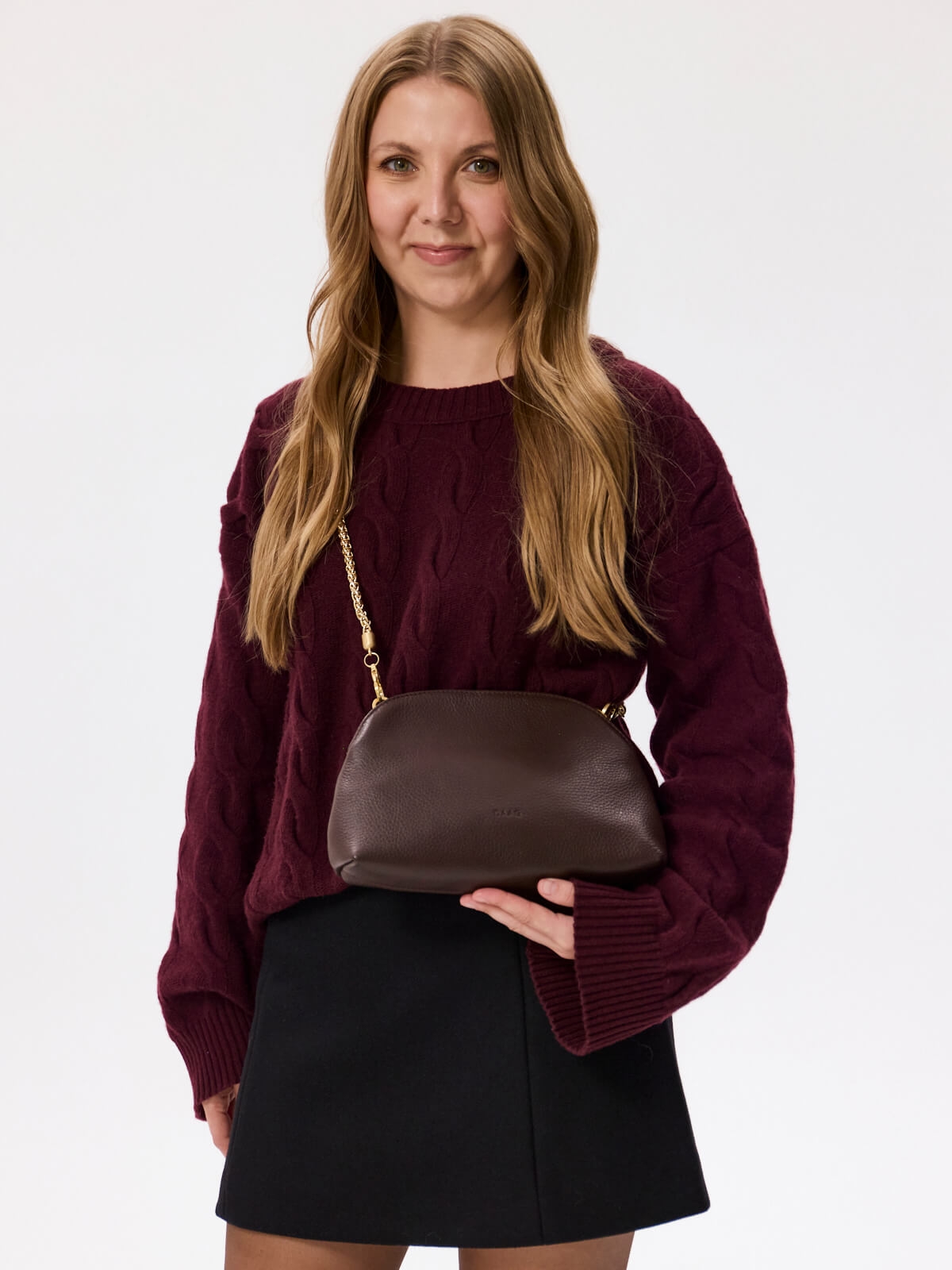 NINA czekoladowy groszek skórzana torebka damska listonoszka torba na ramię somethingwhite.jpg