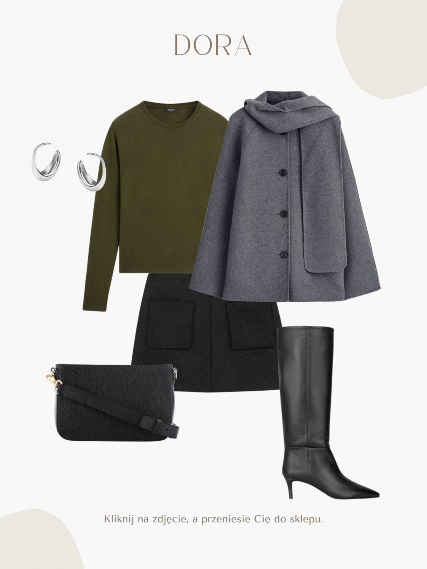 DORA czarna groszek skórzana torebka damska listonoszka torba na ramię somethingwhite.jpg