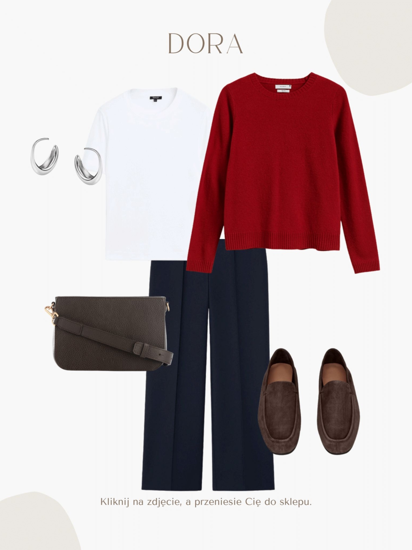 DORA czekoladowy groszek skórzana torebka damska listonoszka torba na ramię somethingwhite.jpg