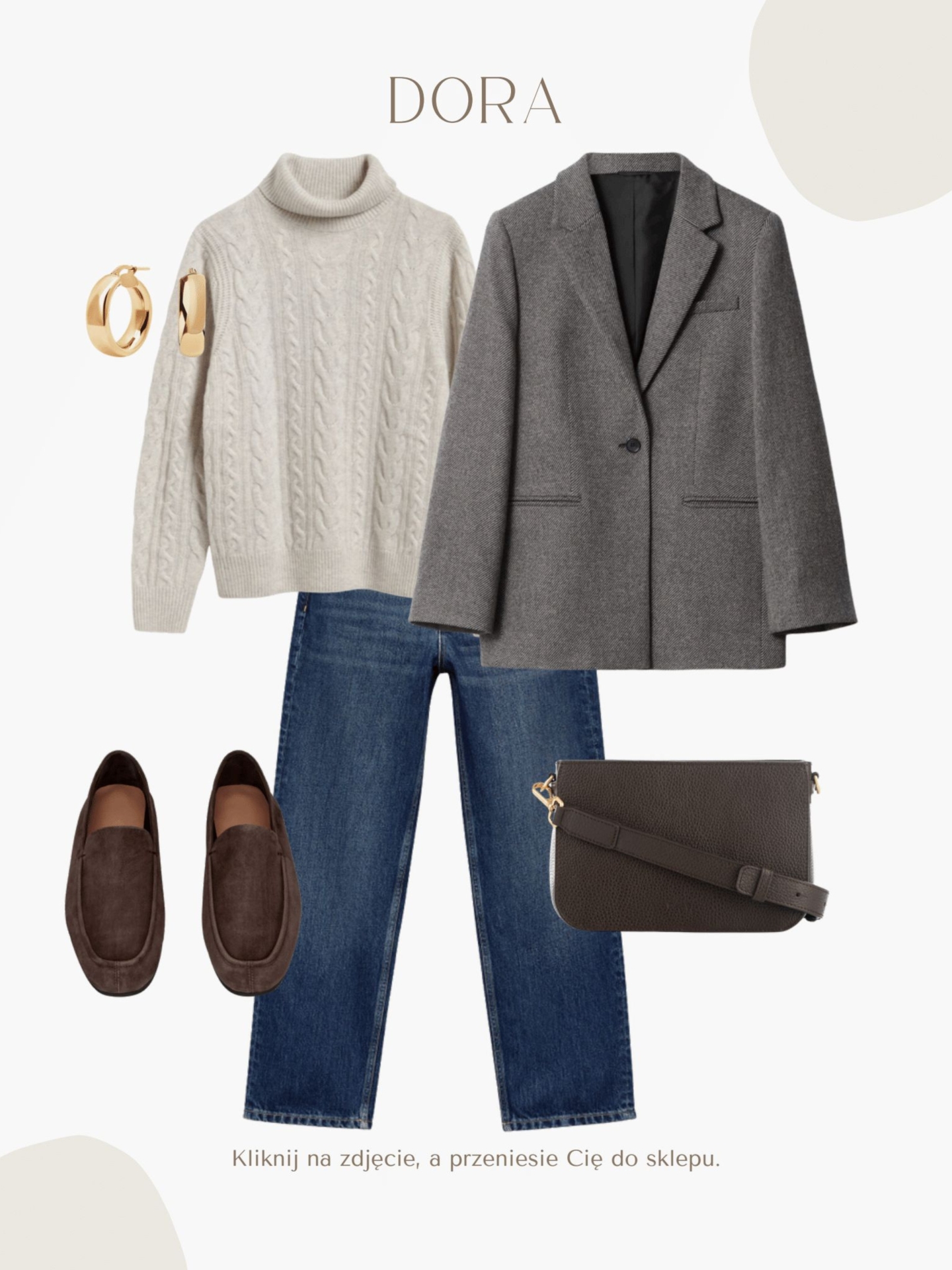 DORA czekoladowy groszek skórzana torebka damska listonoszka torba na ramię somethingwhite.jpg