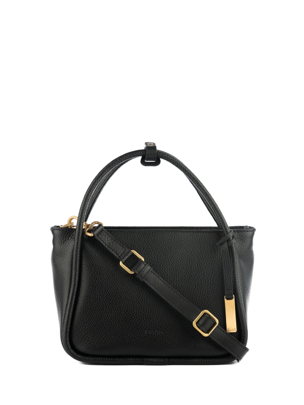 MINI GULIETTA czarny groszek skórzana torebka damska listonoszka torba na ramię.jpg