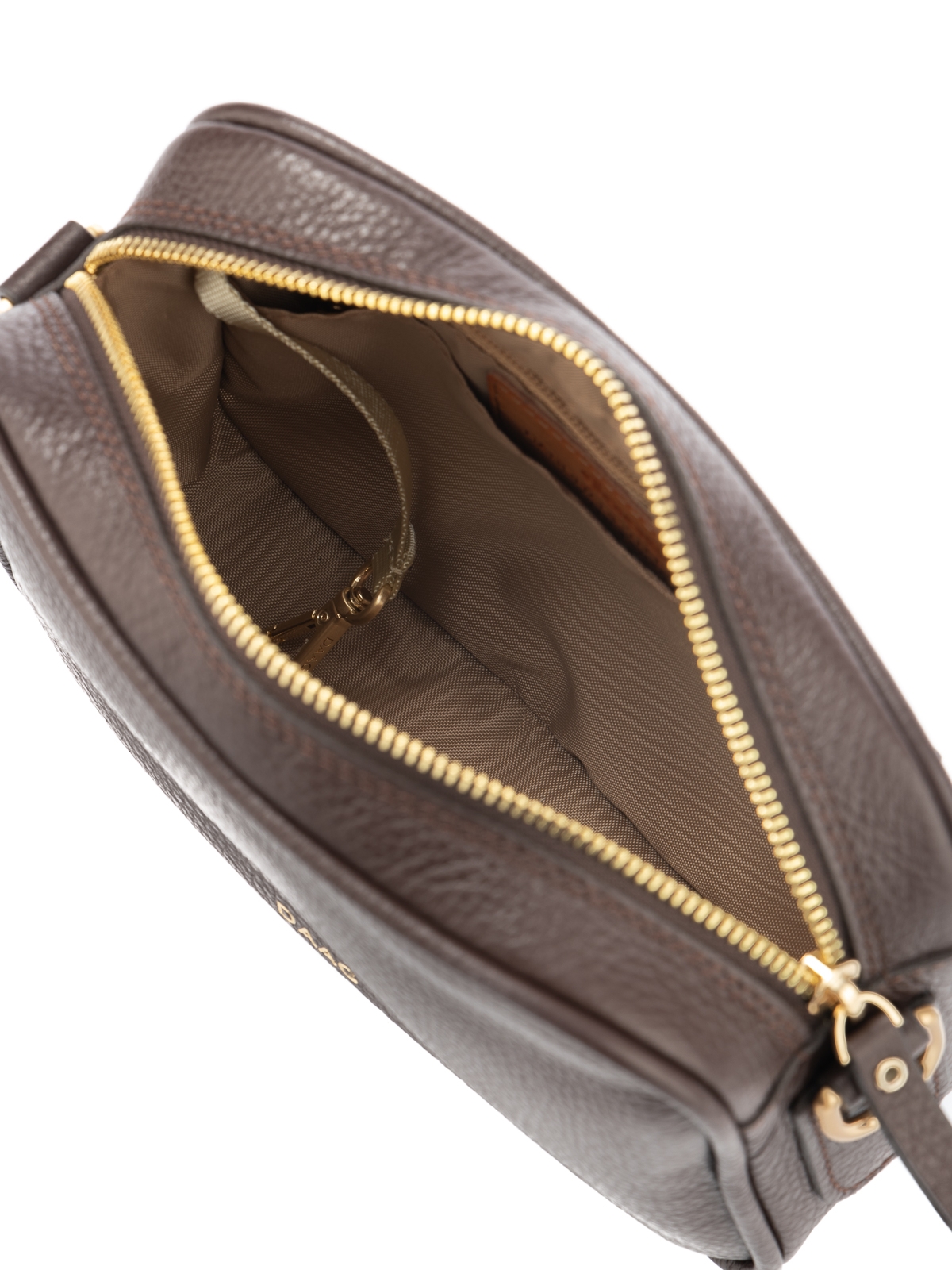 BETTY czekoladowa mała skórzana torebka damska listonoszka.jpg