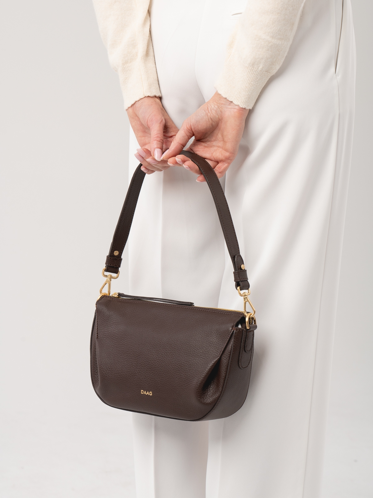 PENELOPE czekoladowy groszek skórzana torebka damska listonoszka torba na ramię.jpg