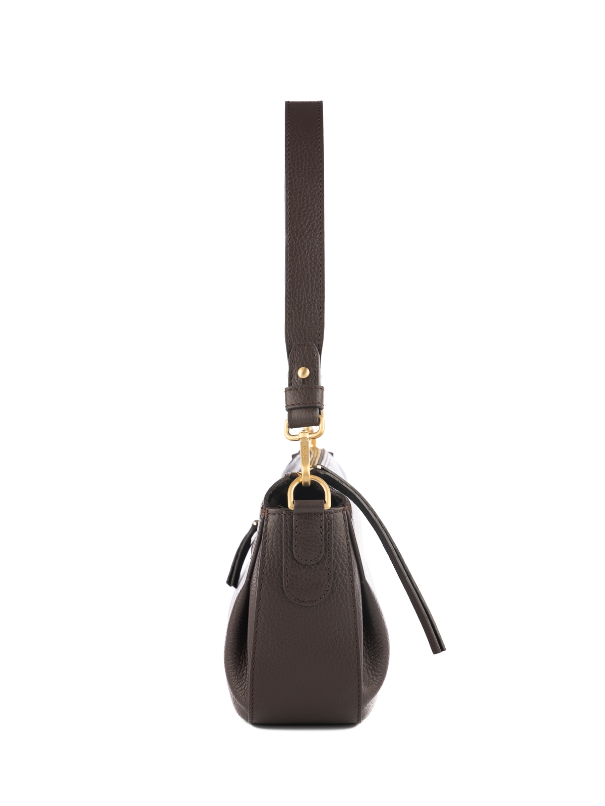 PENELOPE czekoladowy groszek skórzana torebka damska listonoszka torba na ramię.jpg