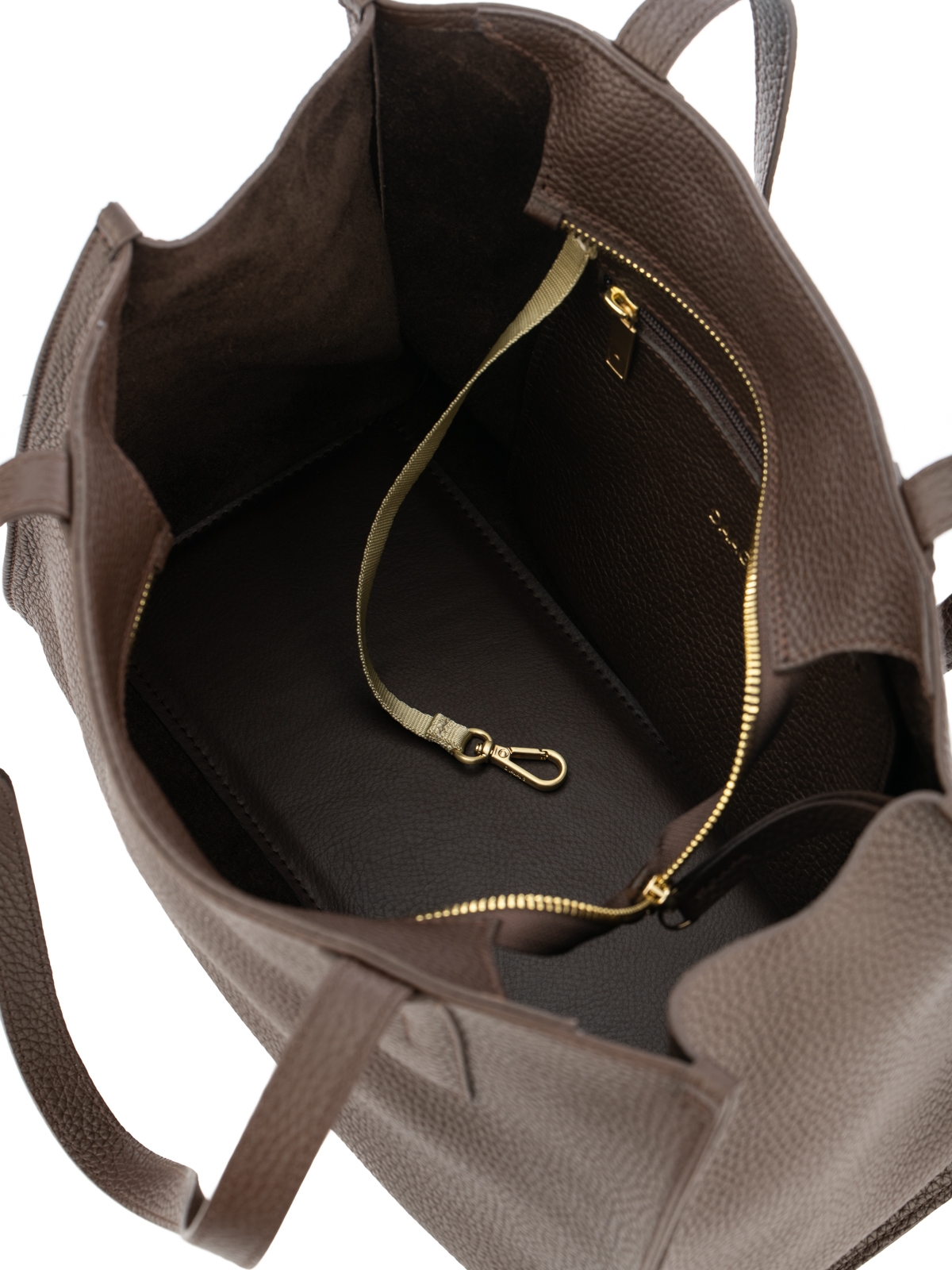 MINI HERMIONA czekoladowa skórzana torba shopper damska shopperka.jpg