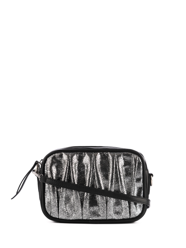 BELLA srebrna mała skórzana torebka damska srebrne elementy.jpg