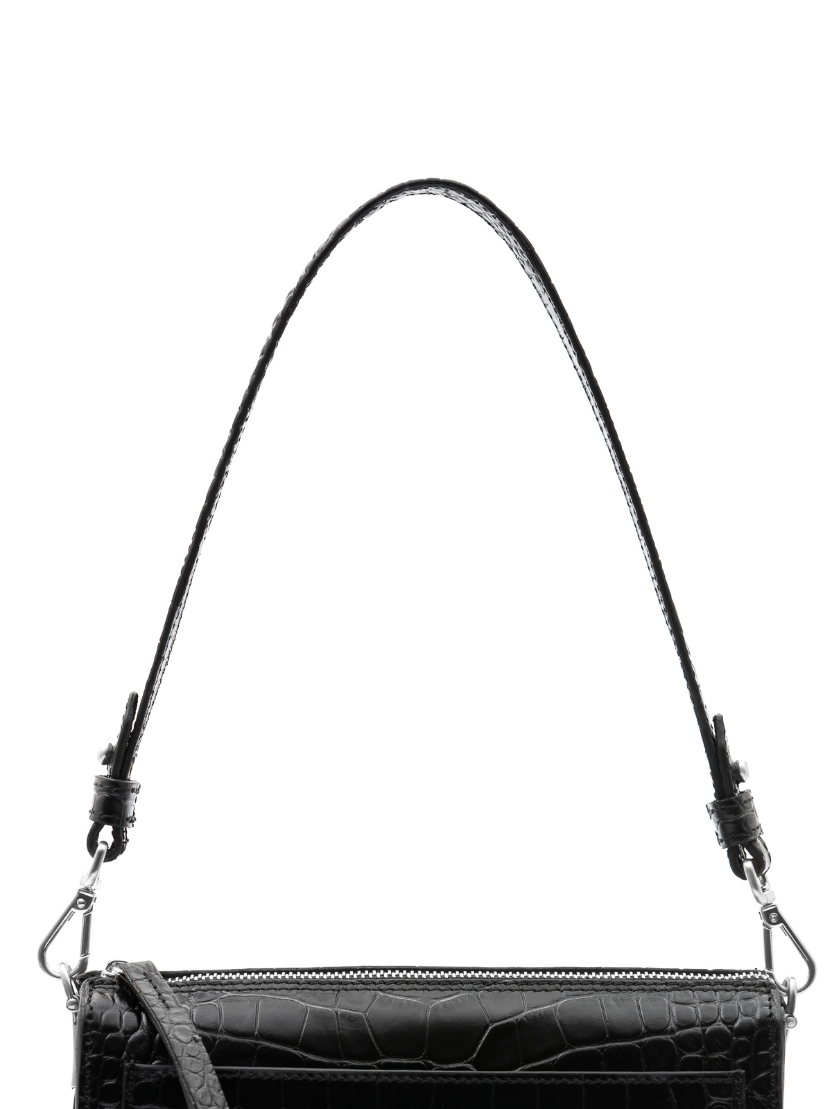 RĄCZKA czarna skórzana do torebki srebrne elementy.jpg