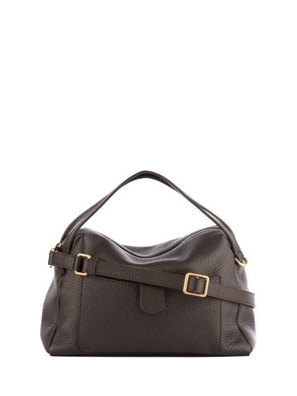 BONNIE czekoladowy groszek duża skórzana torebka kuferek.jpg