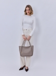 GULIETTA taupe skórzana torba shopper damska shopperka