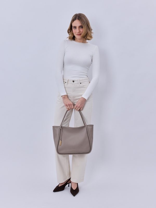 GULIETTA taupe skórzana torba shopper damska shopperka.jpg