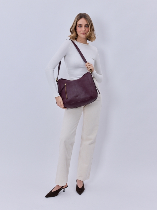 MONA śliwkowa skórzana torebka damska listonoszka torba na ramię.jpg