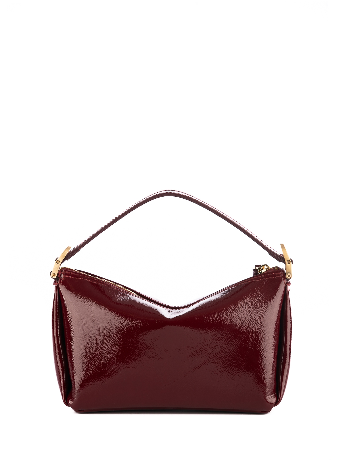 SIMONE bordowa błyszcząca skórzana torebka damska mała.jpg