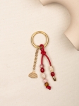 CHARMS koraliki troczek czerwony skórzany breloczek