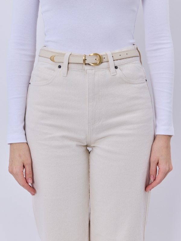 CLEO milk pasek skórzany damski do spodni z klamrą.jpg