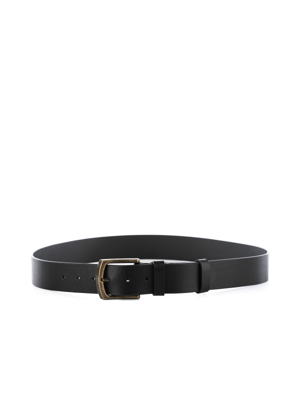 JONAS CZARNY skórzany męski pasek do spodni z klamrą antyczne złoto .jpg