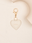 CHARMS serce milk skórzany breloczek