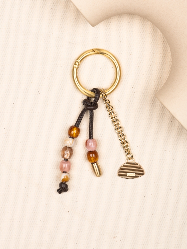 CHARMS koraliki troczek czekoladowy skórzany breloczek.jpg