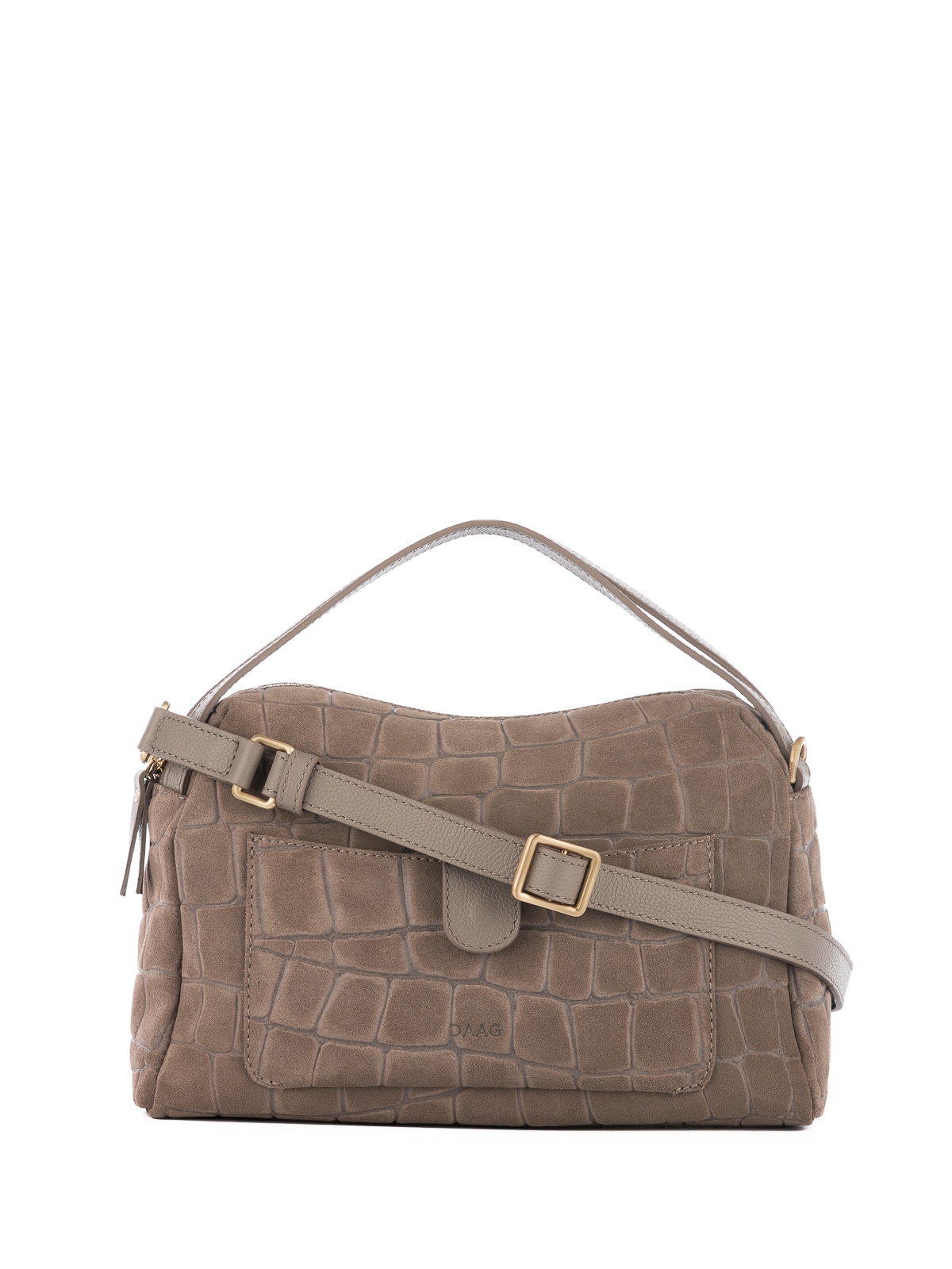 BONNIE zamsz jasny taupe croco duża skórzana torebka kuferek.jpg