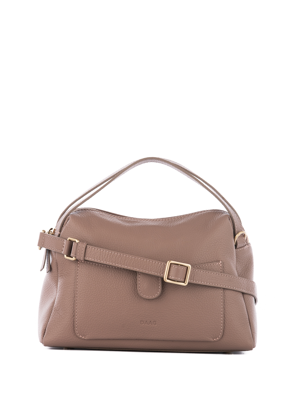 BONNIE pudrowy róż groszek duża skórzana torebka kuferek.jpg